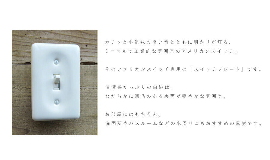 【 セラミック スイッチプレート 】 アメリカンスイッチ スイッチ 照明 照明器具 ペンダントランプ 北欧 レトロ ナチュラル 雑貨 アメリカンスイッチ DIY   蛍スイッチ 差込口 プラグ　1口  - 3