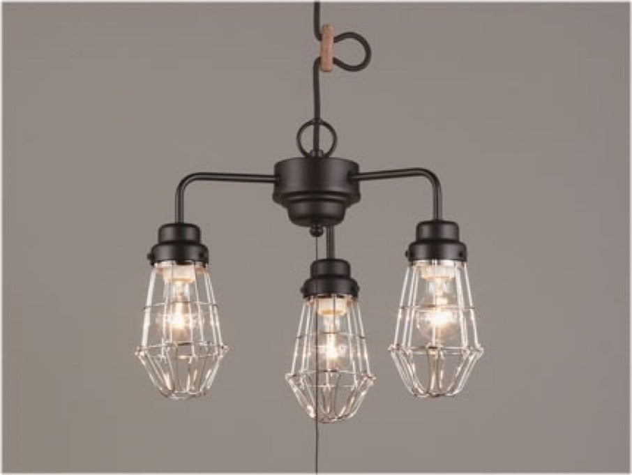【エジソン型LED付き】3灯　ペンダントライト 天井照明 引掛けシーリング リビング ダイニング 廊下 玄関 店舗 インテリア ヴィンテージ アンティーク 工業 塩系 ブルックリンインダストリアルランプ- St, Brooklyn,KB 0