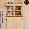 カップボード 幅90 高さ150 日本製 カントリー 家具 手作り 木 木製 北欧 無垢 パイン材 ホワイト 白 白家具 ナチュラル おしゃれ かわいい 食器棚 収納 ガラス ドア インテリア キッチン 棚 収納力  収納棚 上置き オーダ