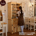 カントリー ２ガラスドア カップボード オーダー家具 サイズ変更可能 選べるカラー 北欧 無垢 木製 パイン材 収納 キッチン 食器棚 キッチン収納 収納棚 レンジ台 おしゃれ 家具 インテリア カントリー家具 ナチュラル アンティーク ク