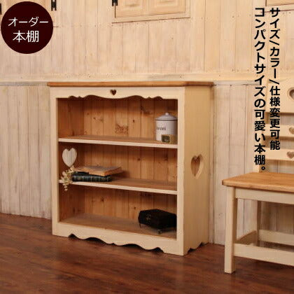 本棚 ブックシェルフ カントリー家具 薄型 完成品 大容量 北欧 無垢 パイン材 おしゃれ スリム オーダーメイド オーダー カントリー 家具 木 木製 白 ホワイト 収納 ラック アンティーク 可動棚 雑誌 文庫本 本 奥行34 D340