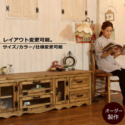 テレビ台 幅180 サイズオーダー 手作り 木 木製 北欧 無垢 パイン材 ナチュラル ホワイト 白 おしゃれ 収納 カントリー家具 日本製 カントリー 家具 サイズ変更可能 ローボード ハイボード TVラック TV台 コーナー 完成品 1