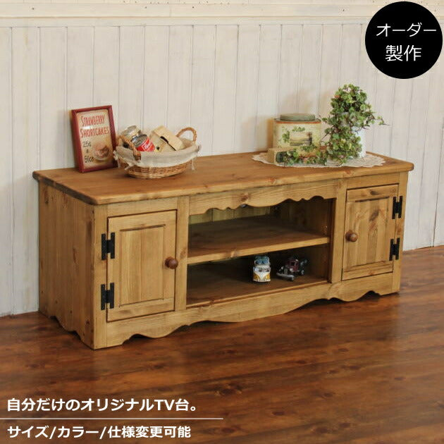 テレビ台 幅120 サイズオーダー 手作り 木 木製 北欧 無垢 テレビボード パイン材 ホワイト 白 おしゃれ 収納 インテリア オーダー カントリー家具 日本製 家具 サイズ変更可能 ローボード ハイボード TVラック TV台 完成品 