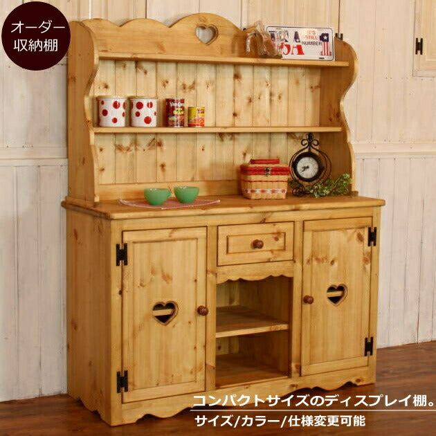 カントリー ディスプレイ キャビネット オーダーメイド カントリー家具 選べるカラー キッチン収納 食器棚 収納 収納棚 北欧 無垢 木製 パイン材 おしゃれ アンティーク カントリー 西海岸 西海岸風 インテリア アメリカンカントリー ホ