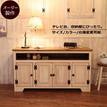 テレビ台 サイズオーダー 手作り 木 木製 北欧 無垢 テレビボード パイン材 ナチュラル ホワイト 白 おしゃれ 収納 チェスト インテリア オーダー カントリー家具 日本製 カントリー サイズ変更可能 ローボード TVラック TV台 完