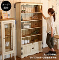 本棚 カントリー家具 薄型 完成品 大容量 北欧 無垢 パイン材 おしゃれ カントリー調 スリム オーダーメイド オーダー カントリー 家具 木 木製 白 ホワイト 収納 ラック アンティーク 可動棚 雑誌 文庫本 本 DVD 奥行30 D