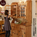 カップボード 幅120 カントリー 家具 日本製 手作り 木 木製 北欧 無垢 パイン材 チェリー ナチュラル ホワイト 白 おしゃれ かわいい 食器棚 収納 ガラス ドア インテリア キッチン 棚 収納力 引き出し 上置き オーダー キッ