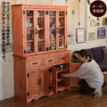 カップボード 幅120 カントリー 家具 日本製 手作り 木 木製 北欧 無垢 パイン材 マホガニー ナチュラル ホワイト 白 おしゃれ かわいい 食器棚 収納 ガラス ドア インテリア キッチン 棚 収納力 引き出し 上置き オーダー キ