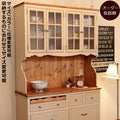 カップボード 幅140 日本製 カントリー 家具 手作り 木 木製 北欧 無垢 パイン材 ホワイト 白 白家具 ナチュラル おしゃれ かわいい 食器棚 収納 ガラス ドア インテリア キッチン ゴミ箱 収納力 引き出し 上置き オーダー キ
