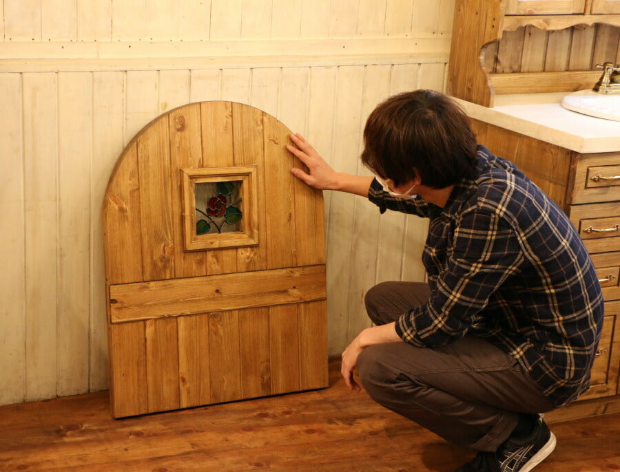 アーチドア - petit プティ - カントリー オーダードア 35 アーチ 室内用 オーダー家具 選べるカラー 開き戸 無垢 木製 北欧 パイン カントリー調 おしゃれ ガラス 店舗 リフォーム  - 6