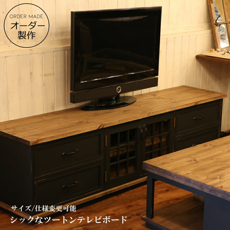 テレビ台 幅180 サイズオーダー 手作り 木製 北欧 無垢 パイン材 白 収納 おしゃれ アンティーク オーダー 男前 インテリア カントリー家具 日本製 家具 サイズ変更可能 ローボード ハイボード TVラック TV台 DVD CD 完