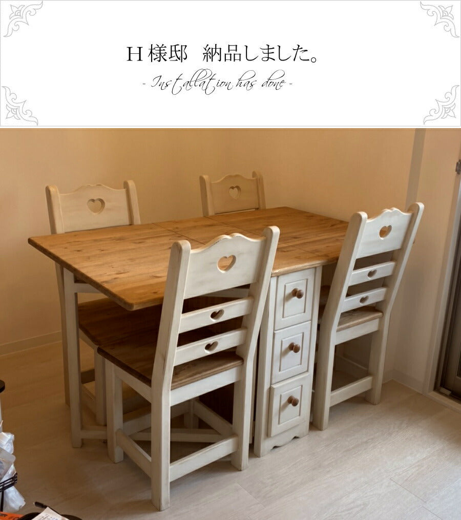 【 折り畳み仕様 】ダイニングテーブル 幅 135 奥行き 80 サイズ オーダー 手作り 木製 北欧 無垢 パイン材 ホワイト 白  引き出し テーブル センターテーブル 机 食卓 インテリア クラ - 12