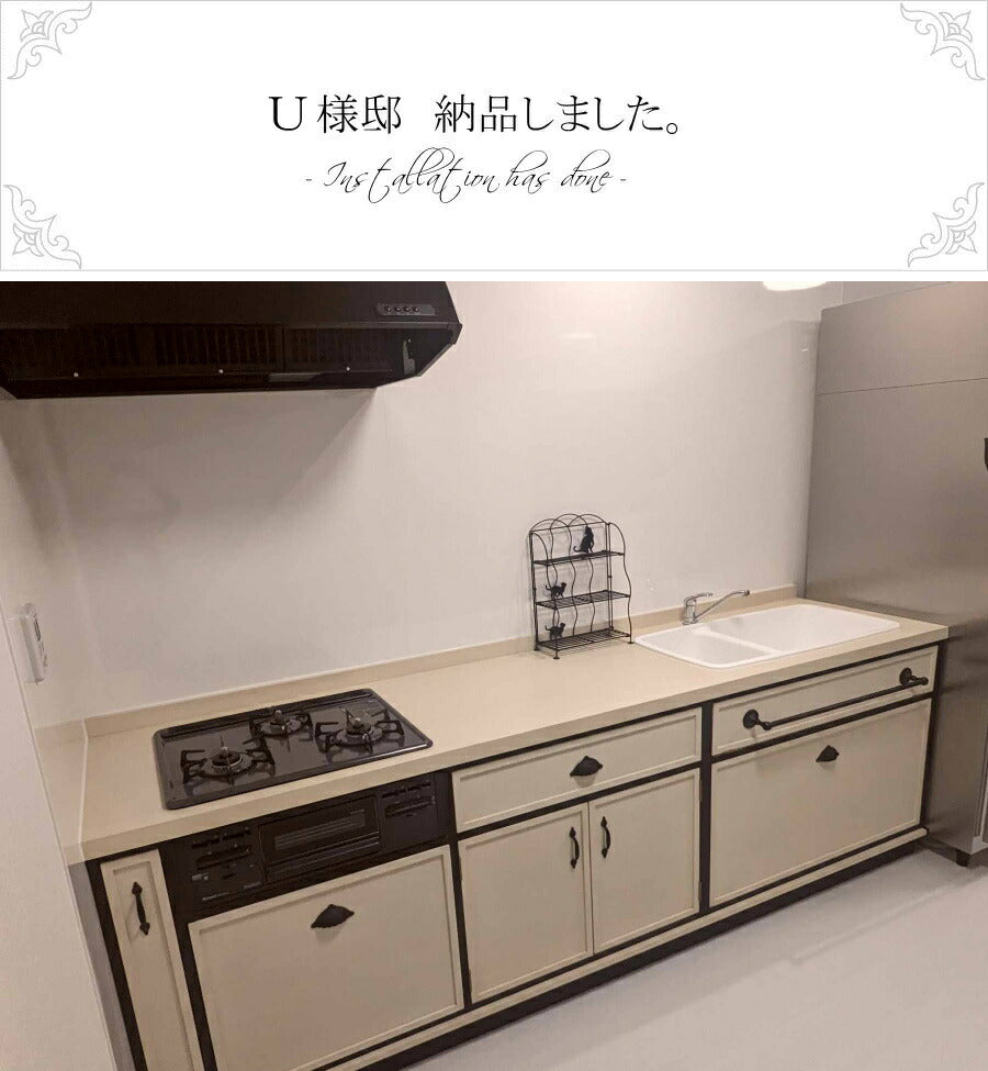 ニューヨーク スタイル キッチン  W2550 I型 オーダー家具 サイズ変更可能 北欧 無垢 木製 収納 人造大理石 天板 ステンレス セラミックトップ クォーツストーン オリジナルキッチン キッチ - 13