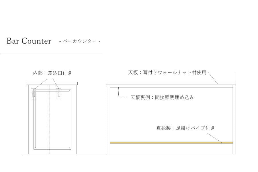 【 アメリカン ホテルライク シリーズ 】ミニキッチン I型 吊り戸棚 バーカウンター セット ウォールナット材 天板 アイランド グレージュ  オーダー家具  北欧 無垢 木製 パイン材 収納    - 15