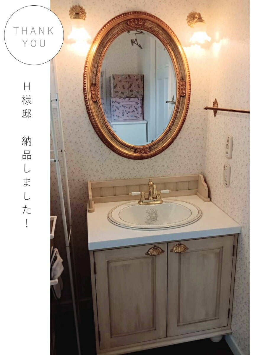 【 人大天板仕様 】クラシック ウォッシュキャビネット W800 洗面台 日本製 収納 カントリー 家具 手作り 木 木製 北欧 無垢 パイン材 ナチュラル 白  混合水栓 おしゃれ かわいい ドレッ - 9