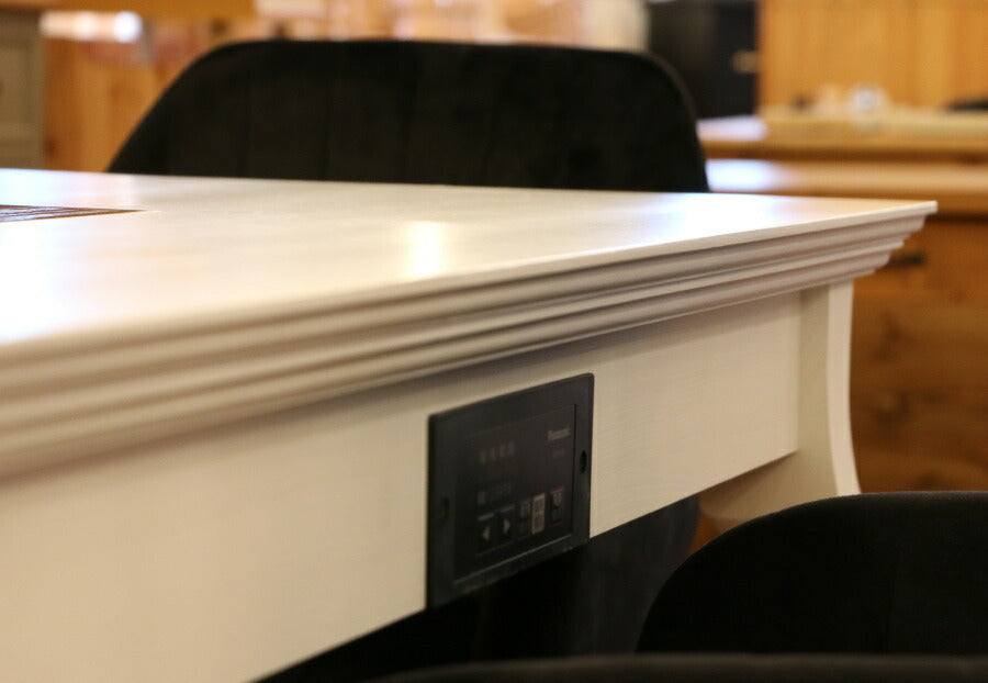 【 天板 ウレタン加工 仕様 】クラシック ダイニングテーブル IH ヒーター付き W1300mm  机  木製  無垢 パイン材 カントリー 家具 ナチュラル  インテリア エレガンス オーダー カ - 8