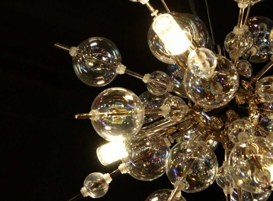 【 LED 付き 】4灯 バブルシャンデリア オーロラ - Ball ボール4 - バブル ガラス ボール ライト 天井照明 引掛けシーリング リビング ダイニング 廊下 玄関 店舗 インテリア ワイ - 8