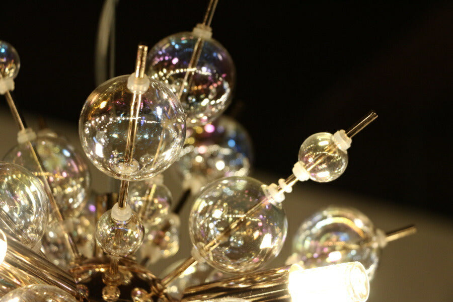 【 LED 付き 】4灯 バブルシャンデリア オーロラ - Ball ボール4 - バブル ガラス ボール ライト 天井照明 引掛けシーリング リビング ダイニング 廊下 玄関 店舗 インテリア ワイ - 9