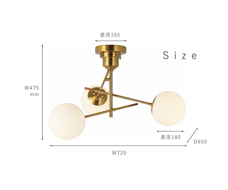 【 LED 電球付き 】 3灯ペンダントランプ  - 5044TL - ペンダントライト シーリングライト 天井照明 引掛けシーリング リビング ダイニング  店舗 インテリア ヴィンテージ ゴールド - 4