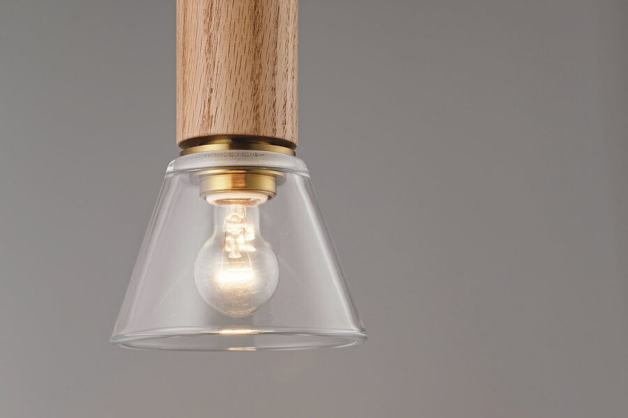 【 丸型 LED電球付き 】1灯 ガラスシェード ペンダントランプ - 7154TL -  木製 シェード 引っ掛けシーリング対応 取り付け簡単 天井照明 新築 リフォーム リノベーション 照明器具  - 3