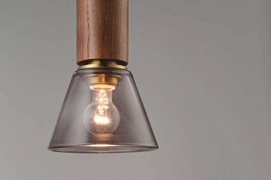 【 丸型 LED電球付き 】1灯 ガラスシェード ペンダントランプ - 7154TL -  木製 シェード 引っ掛けシーリング対応 取り付け簡単 天井照明 新築 リフォーム リノベーション 照明器具  - 4