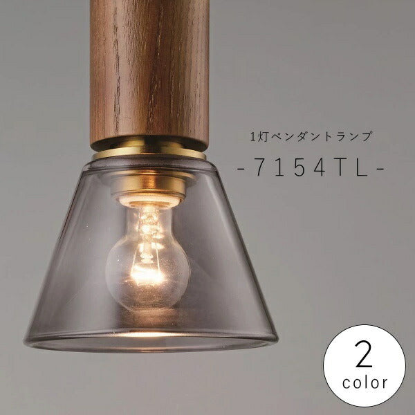 【 丸型 LED電球付き 】1灯 ガラスシェード ペンダントランプ - 7154TL -  木製 シェード 引っ掛けシーリング対応 取り付け簡単 天井照明 新築 リフォーム リノベーション 照明器具 グレーガラス クリアガラス ツイストコー