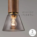 【 丸型 LED電球付き 】1灯 ガラスシェード ペンダントランプ - 7154TL -  木製 シェード 引っ掛けシーリング対応 取り付け簡単 天井照明 新築 リフォーム リノベーション 照明器具 グレーガラス クリアガラス ツイストコー