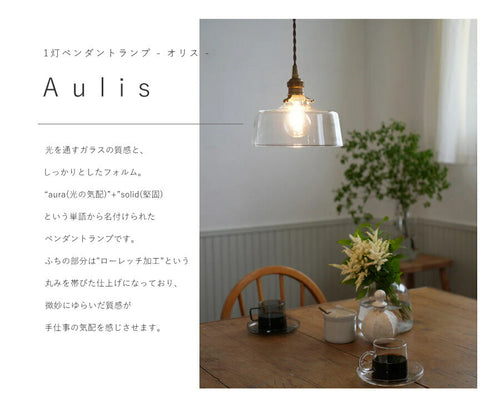 【 ミニレトロ球型 LED 電球 付き 】1灯 ガラスシェードペンダントランプ - オリス - 真鍮 シェード 引っ掛けシーリング対応 取り付け簡単 天井照明 新築 リフォーム リノベーション 照明器 - 2