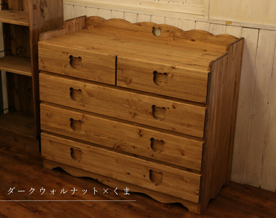 ベビー チェスト うさぎ オーダーメイド カントリー家具 完成品 選べるカラー たんす 出産祝い キッズ 赤ちゃん 子供 子供部屋 収納 収納棚 引き出し 無垢 木製 北欧 パイン 北欧パイン パイン - 14