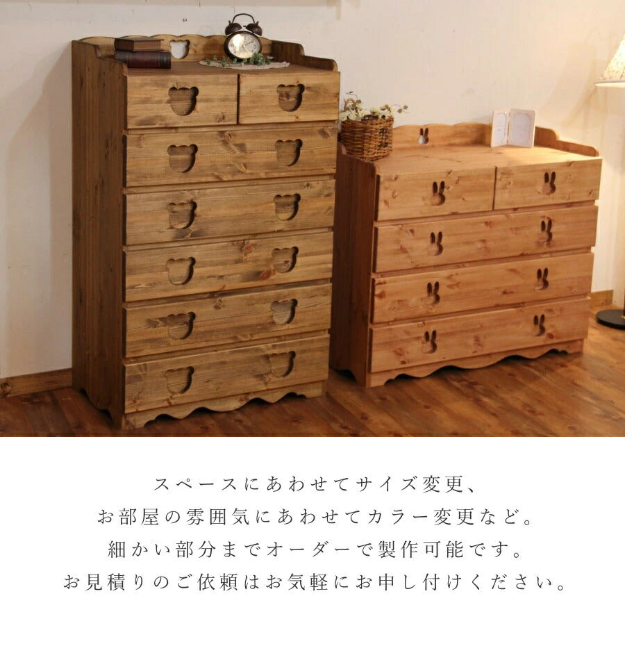 ベビー チェスト オーダーメイド カントリー家具 完成品 選べるカラー たんす 出産祝い キッズ 赤ちゃん 子供 子供部屋 収納 収納棚 引き出し 無垢 木製 北欧 パイン 北欧パイン パイン材 おし - 12