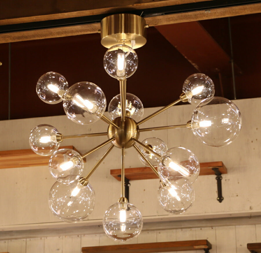 【 LED 付き 】13灯 バブルシャンデリア - Bulle ブル - バブル ガラス ボール ライト 天井照明 引掛けシーリング リビング ダイニング 廊下 玄関 店舗 インテリア ワイヤー イン - 5