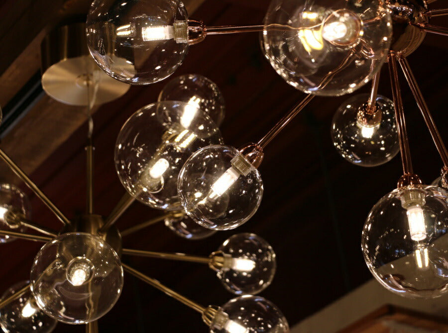 【 LED 付き 】13灯 バブルシャンデリア - Bulle ブル - バブル ガラス ボール ライト 天井照明 引掛けシーリング リビング ダイニング 廊下 玄関 店舗 インテリア ワイヤー イン - 6