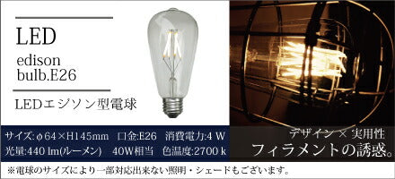 【エジソン型 レトロ型 LED付き】ペンダントライト 天井照明 引掛けシーリング リビング ダイニング 廊下 玄関 店舗 インテリア ヴィンテージ アンティーク 工業 塩系 ブルックリンインダストリア - 15