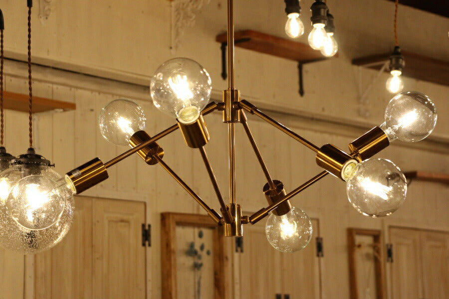 【選べるLED電球付き】Fort・6灯ペンダントランプ(フォート・6灯ペンダントランプ）ペンダントライト 照明 LED電球 おしゃれ リビング用 北欧 和室 ダイニング用 食卓用 アンティーク LED - 4