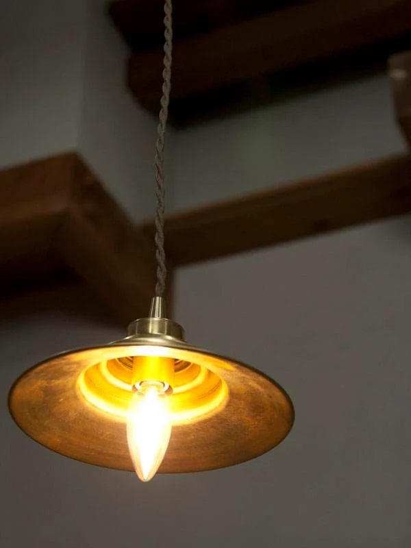 【シャンデリア球型LED電球付き】1灯 ペンダントランプ  Sサイズ　 ブラス　真鍮　シェード 引っ掛けシーリング対応 取り付け簡単 天井照明 新築 リフォーム リノベーション 照明器具 ライト - 3
