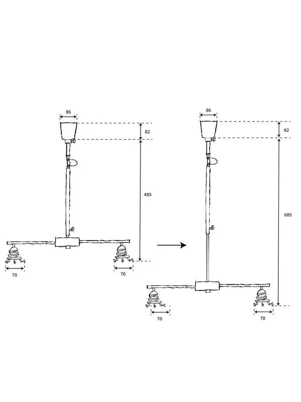 【LED電球付き】2灯 ガラスシェードペンダントランプ  アイアン　シェード 引っ掛けシーリング対応 取り付け簡単 天井照明 新築 リフォーム リノベーション 照明器具 - 6
