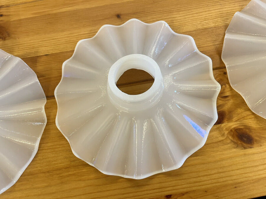 【 アウトレット 】 照明 ペンダント ランプ ミルクガラス シェード ガラス フリル シェル HS204 LED　電球球付き 新築 リフォーム リノベーション フレンチ カントリー ナチュラル ホワ - 7