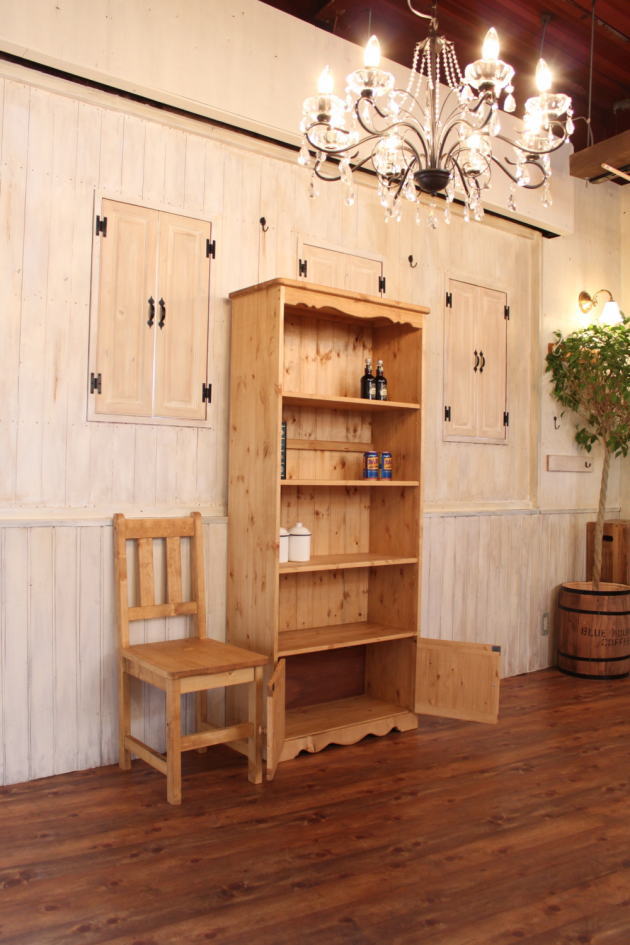 本棚 カントリー家具 薄型 完成品 大容量 北欧 無垢 パイン材 おしゃれ カントリー調 スリム  オーダーメイド オーダー 家具 木 木製 ナチュラル 白 ホワイト 収納 ラック アンティーク 可動 - 6