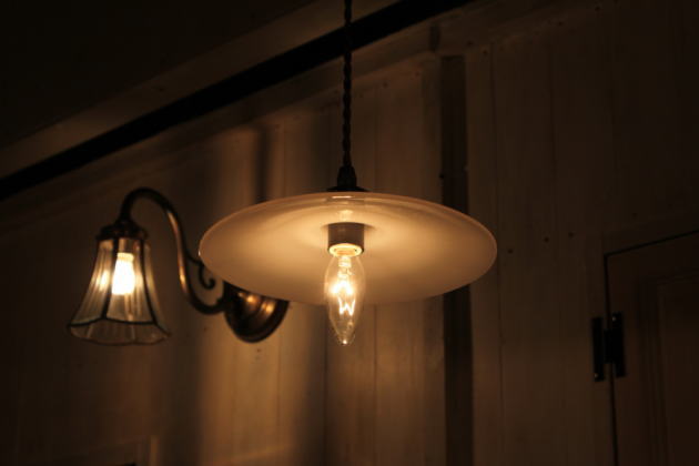 ミルクガラスシェードサークルペンダントランプSET　rmp pdt( ペンダントライト 照明 LED電球 おしゃれ リビング用 北欧 和室 ダイニング用 食卓用 アンティーク LED 玄関) キャンド - 4