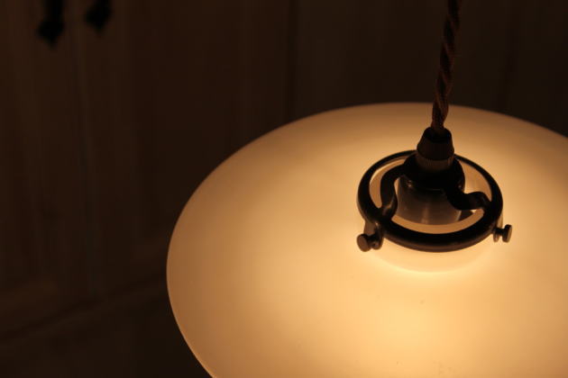ミルクガラスシェードサークルペンダントランプSET　rmp pdt( ペンダントライト 照明 LED電球 おしゃれ リビング用 北欧 和室 ダイニング用 食卓用 アンティーク LED 玄関) キャンド - 6