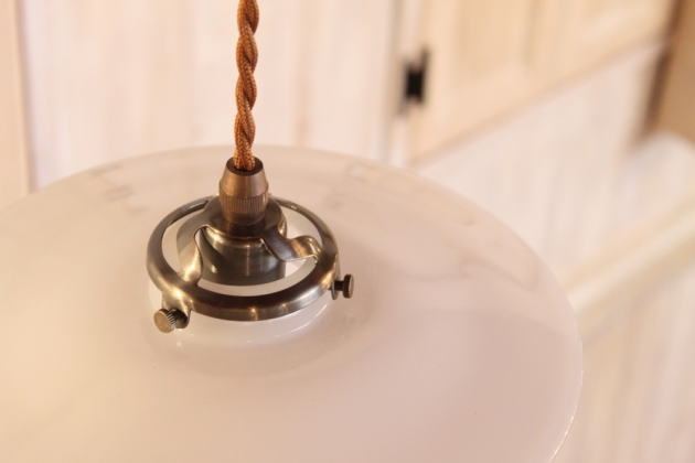 ミルクガラスシェードサークルペンダントランプSET　rmp pdt( ペンダントライト 照明 LED電球 おしゃれ リビング用 北欧 和室 ダイニング用 食卓用 アンティーク LED 玄関) キャンド - 8