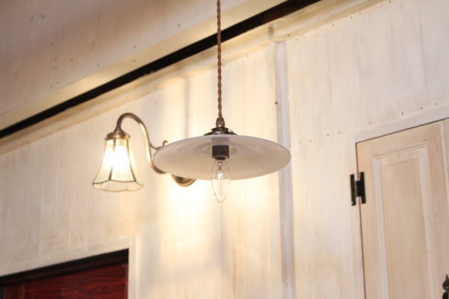 ミルクガラスシェードサークルペンダントランプSET　rmp pdt( ペンダントライト 照明 LED電球 おしゃれ リビング用 北欧 和室 ダイニング用 食卓用 アンティーク LED 玄関) キャンド - 10