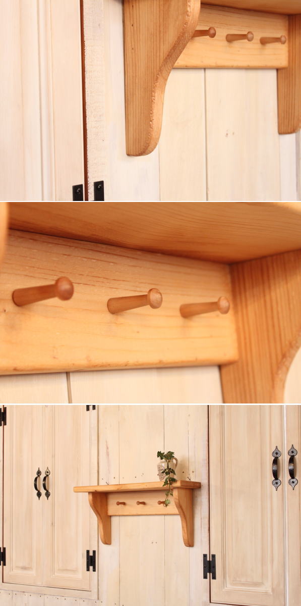 カントリー家具　カントリー雑貨　ナチュラルカントリー　手作り　オーダー家具　壁掛けシェルフ　ミニペグシェルフＳ★日本製★ - 3