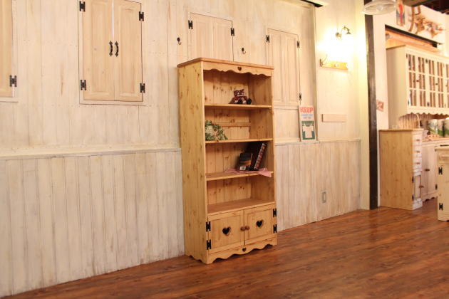 本棚 カントリー家具 薄型 完成品 大容量 北欧 無垢 パイン材 おしゃれ カントリー調 スリム  オーダーメイド オーダー 家具 木 木製 ナチュラル 白 ホワイト 収納 ラック アンティーク 可動 - 4