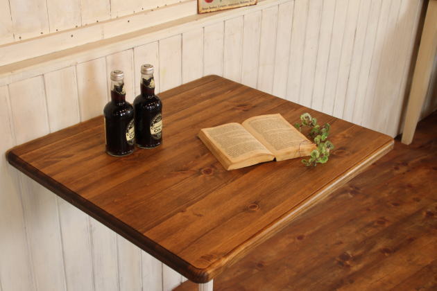 ＣＡＦＥテーブル カントリー家具　オーダー家具　手作り家具　２人掛け 北欧 パイン材 木製 アイアン脚 サイズ変更 選べるカラー 新築 リフォーム リビング ダイニング ガーデン用品 サイドテーブル - 6