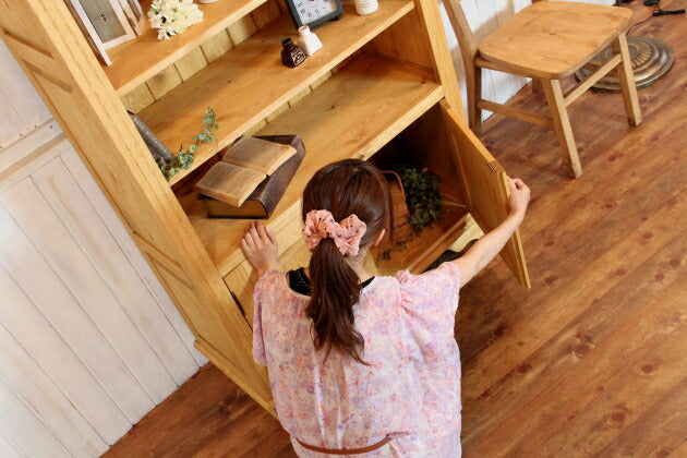 本棚 ブックシェルフ カントリー家具 薄型 完成品 大容量 北欧 無垢 パイン材 おしゃれ カントリー調 スリム オーダーメイド オーダー カントリー 木製 白 ホワイト 収納 ラック アンティーク  - 9