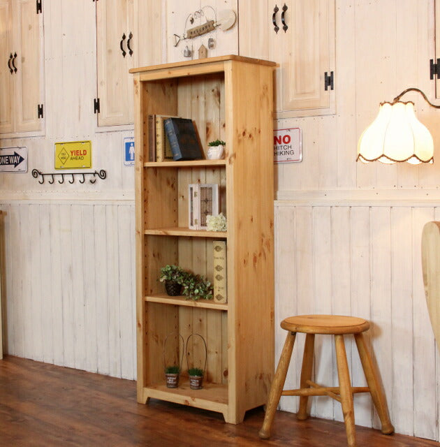 本棚 カントリー家具 薄型 完成品 大容量 北欧 無垢 パイン材 おしゃれ カントリー調 スリム  オーダーメイド オーダー カントリー 家具 木 木製 ナチュラル 白 ホワイト 収納 ラック アンテ - 13