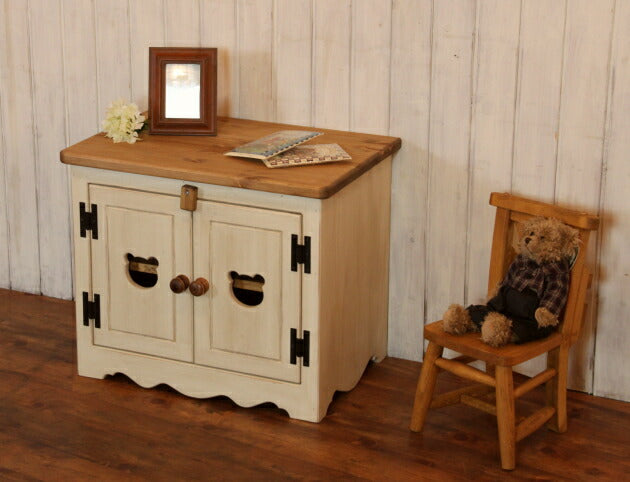 テレビ台 幅60 サイズオーダー 手作り 木 木製 北欧 無垢 コンパクト パイン材 ホワイト 白　収納 チェスト オーダー スリム ミニカントリー家具 日本製 カントリー 家具 サイズ変更可能 TV - 6