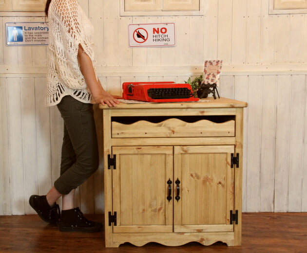 パソコンデスク カントリー家具 完成品 無垢 北欧 パイン材 北欧パイン オーダーメイド おしゃれ カントリー調 カントリー 家具 アンティーク 木 木製 白 ホワイト 収納 ラック スライドレール  - 6