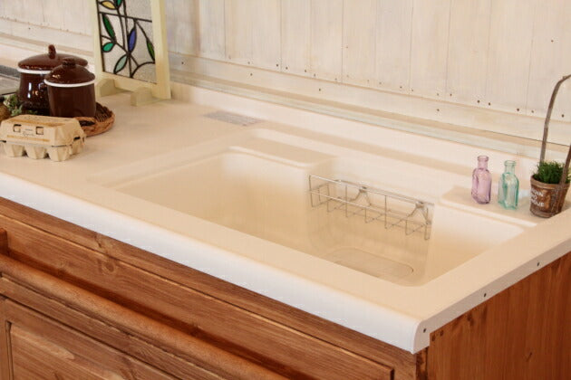 カントリーキッチン 27 225 I型 オーダー家具 サイズ変更可能 北欧 無垢 木製 パイン材 収納 人造大理石 天板 ステンレス セラミックトップ おしゃれ コンロ 調理台 キッチン収納 ナチュラ - 11